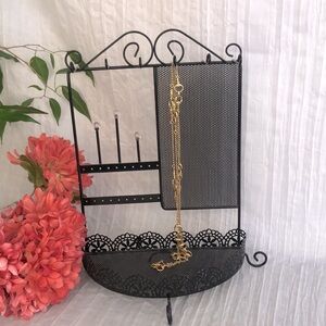 Victorian look black jewelry holder hanger storage necklaces earrings & more